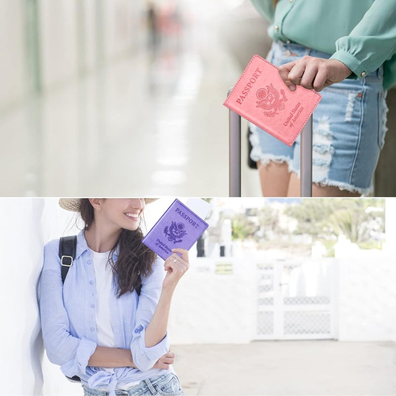Eoehro Passport Holder for Travel Essentials-2Pack, Passport Wallet Cover Case for Travel Must Haves Accessories,Passport Book Holders for Women and Men - Image 5